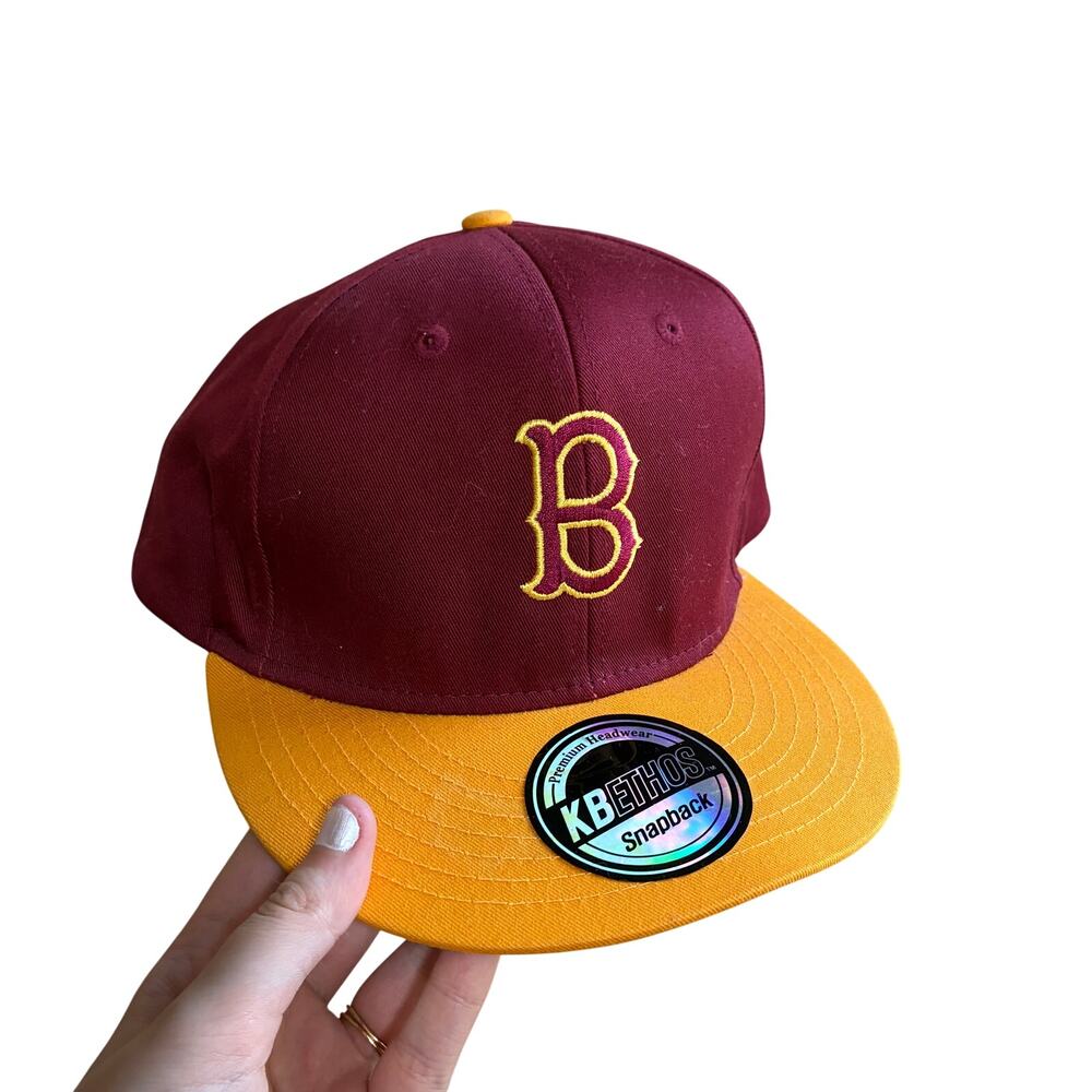 NWT KBEthos headwear snapback 100% cotton red yellow one size baseball cap